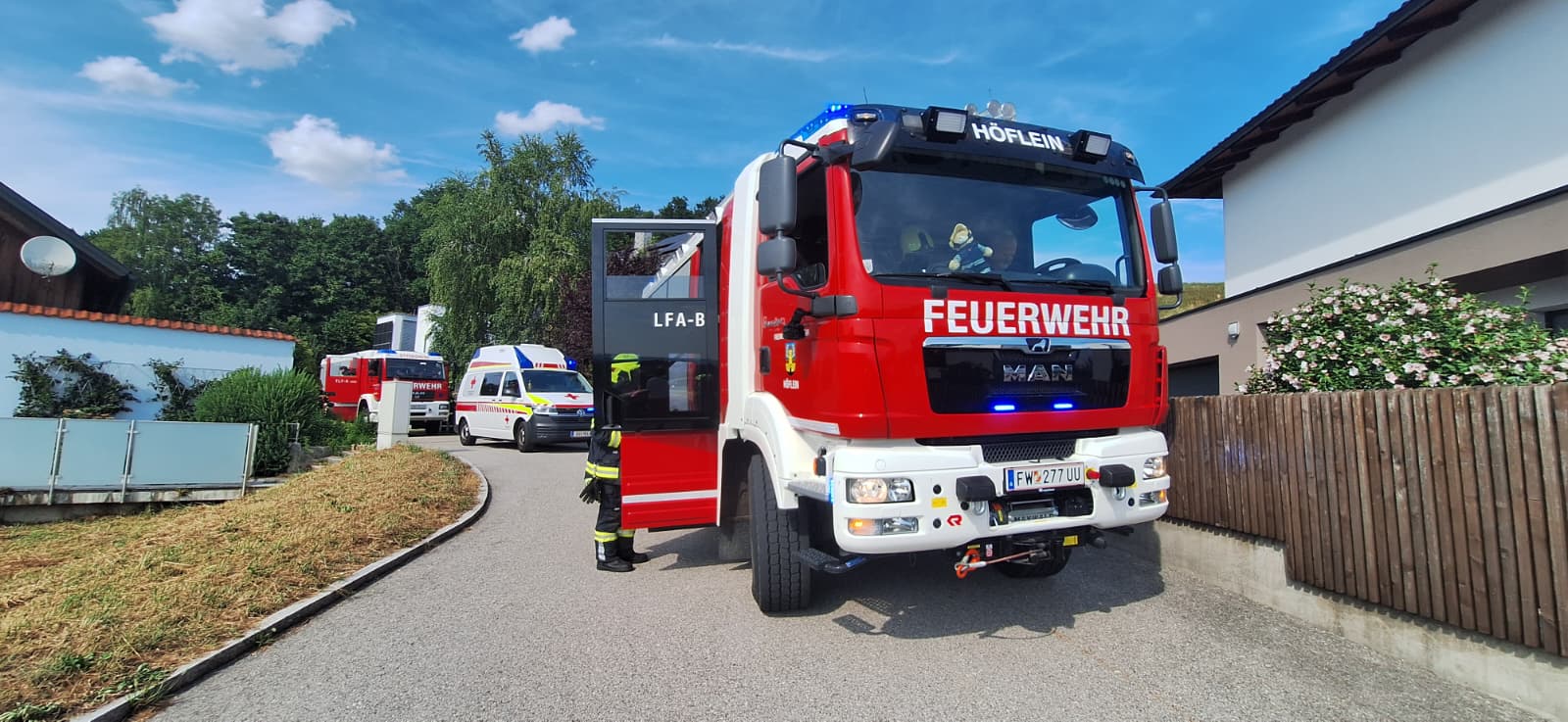 Vermeintlicher Brand einer Fassade